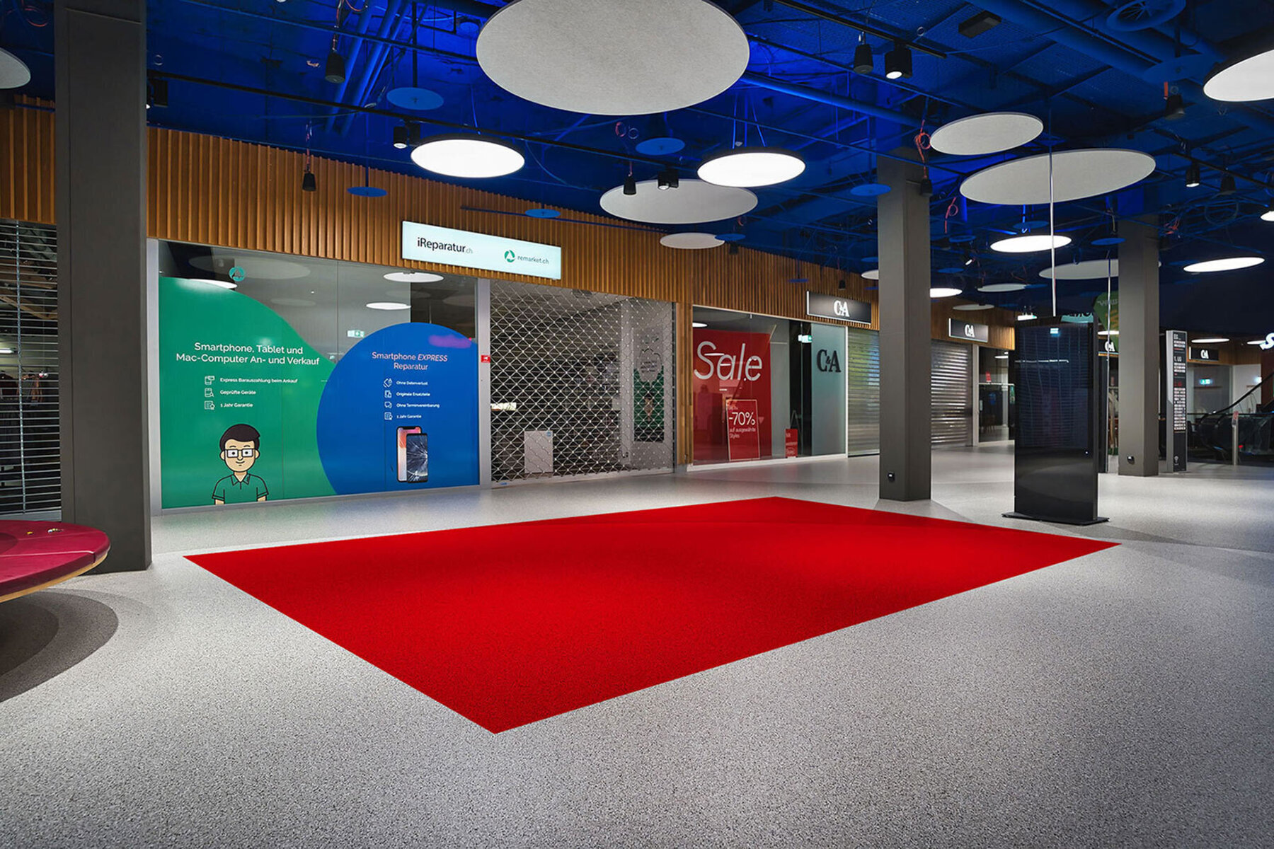 Promotionsfläche zwischen iReparaturen und New Yorker